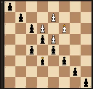 The same drawn position on a chessboard — colour geometry immediately apparent